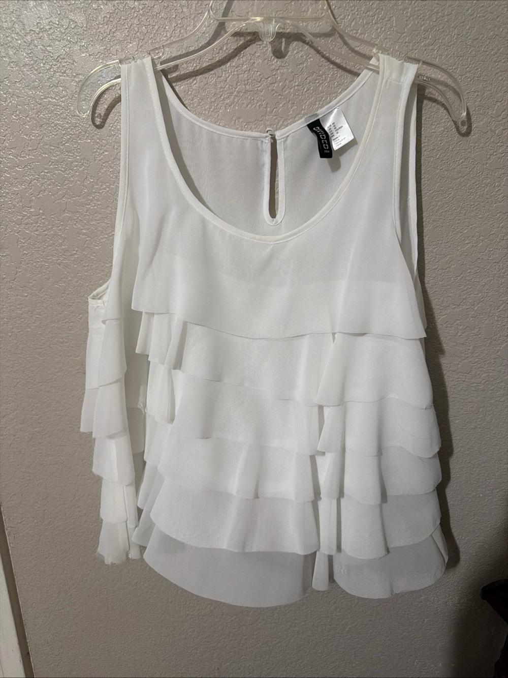 H&M White Layered Ruffle Camisole